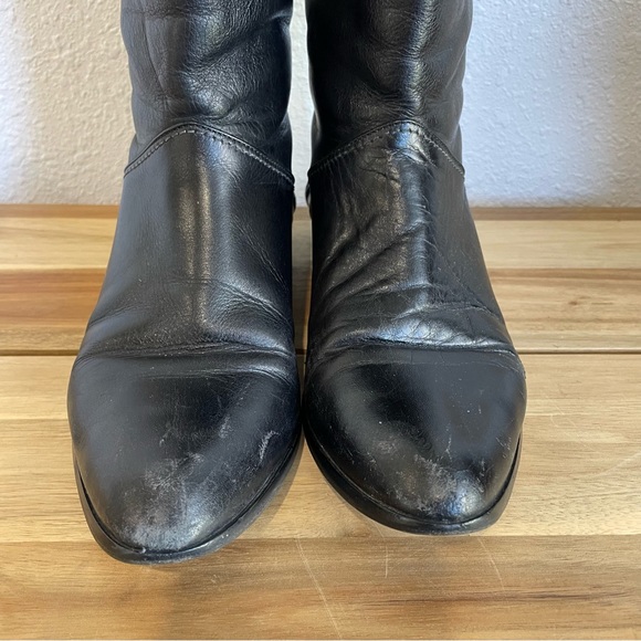 HANA MACKLER Leather Black Boots Size 7 AAA Made in Italy - Picture 4 of 11